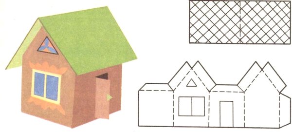 Объемный домик из бумаги