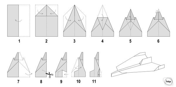 Оригами самолет истребитель из бумаги для детей