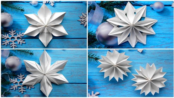 Оригами снежинки объемные
