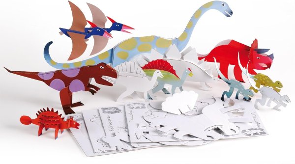 Фигурки динозавров из бумаги