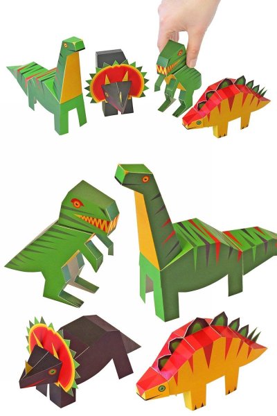 Игрушки из бумаги динозавры
