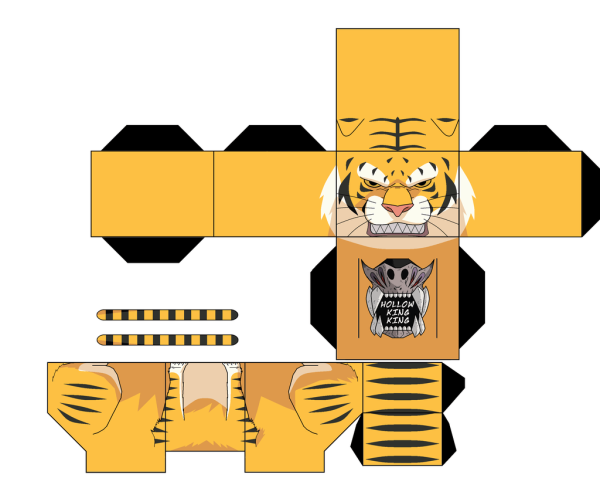 Тигр из бумаги объемный