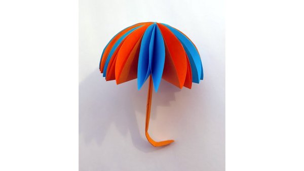 Поделки объемный зонтик из цветной бумаги