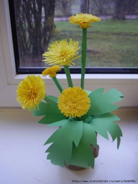 Поделка цветок одуванчик