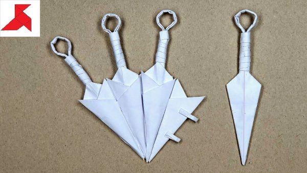 Оригами из бумаги а4 из Наруто кунай