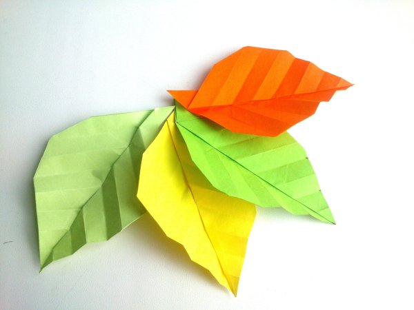 Листочки из цветной бумаги