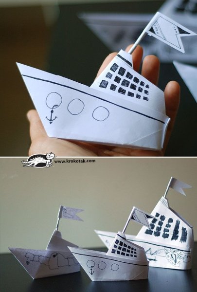 Необычные корабли из бумаги