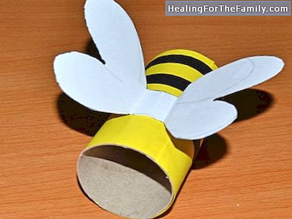 Поделка Пчелка из втулки от туалетной бумаги