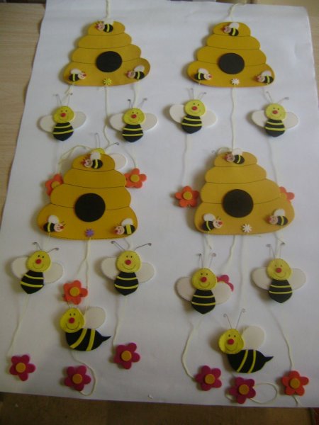 Поделки пчелы и соты из бумаги