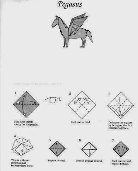 Оригами конь