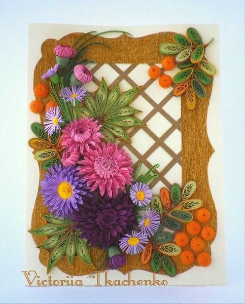 Картина из цветов квиллинг