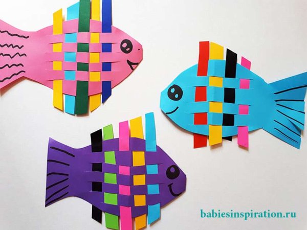 Рыба из цветного картона