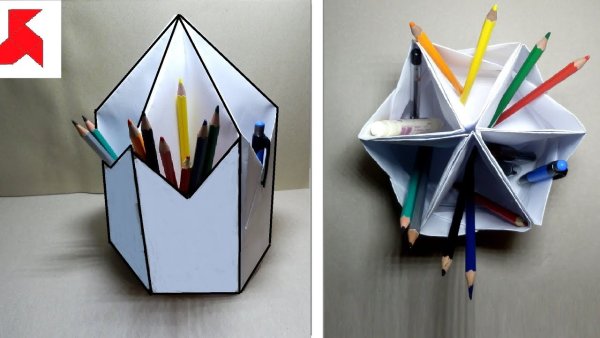 Подставка под карандаши оригами