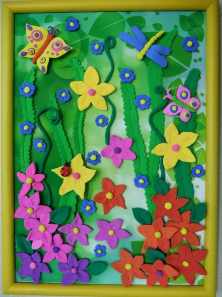 Цветочная Поляна поделка из бумаги