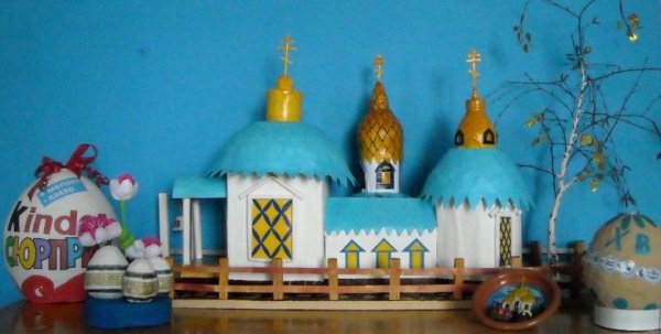 Пасхальный храм поделка для детского сада