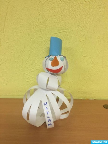 Снеговик из бумажных полосок