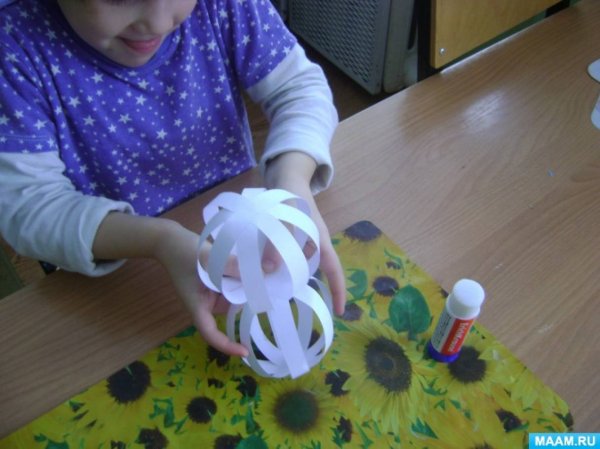 Снеговик из бумаги своими руками из полосок