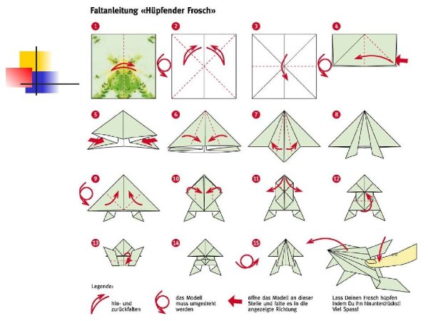 Оригами из бумаги для детей лягушка прыгающая пошагово