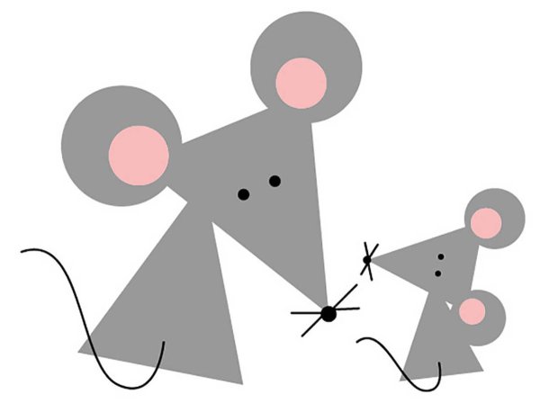 Аппликация мышка из геометрических фигур