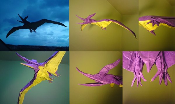 Летающий динозавр оригами