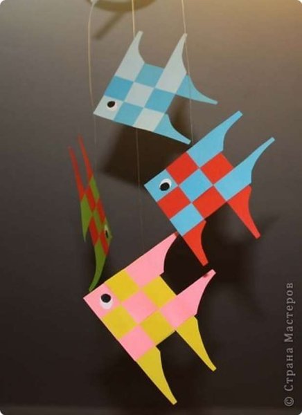 Поделки рыбка из полосок цветной бумаги