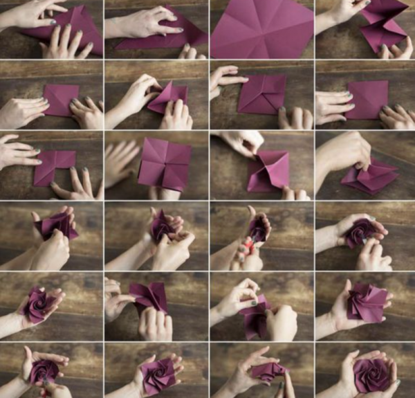 Роза из оригами
