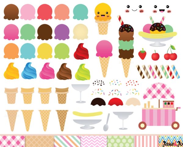 Бумажная еда мороженое