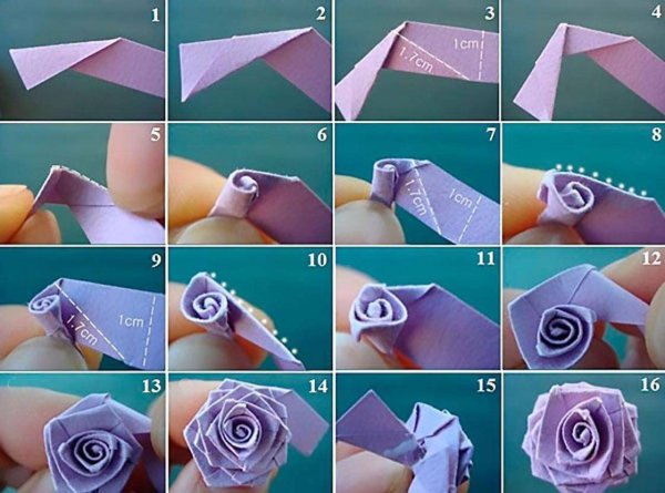 Как делать цветочек из бумаги розочку