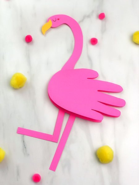Поделки розовый Фламинго для детей