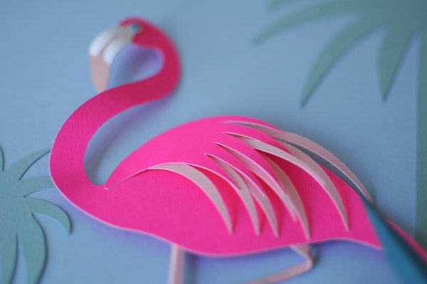 Фламинго из картона