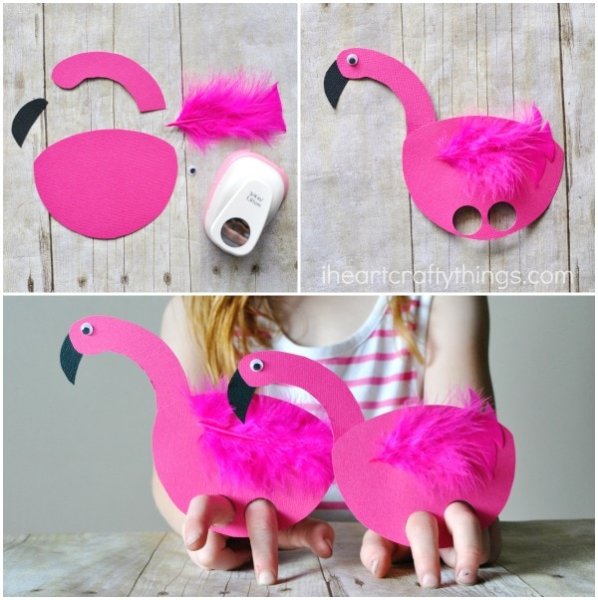 Поделка Фламинго из бумаги для детей
