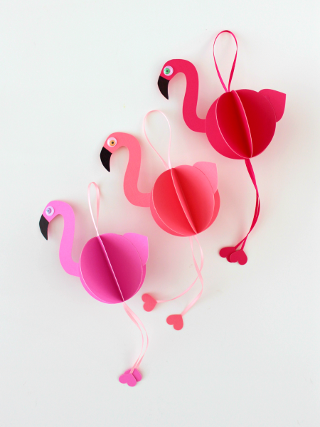 Розовый Фламинго поделка из бумаги