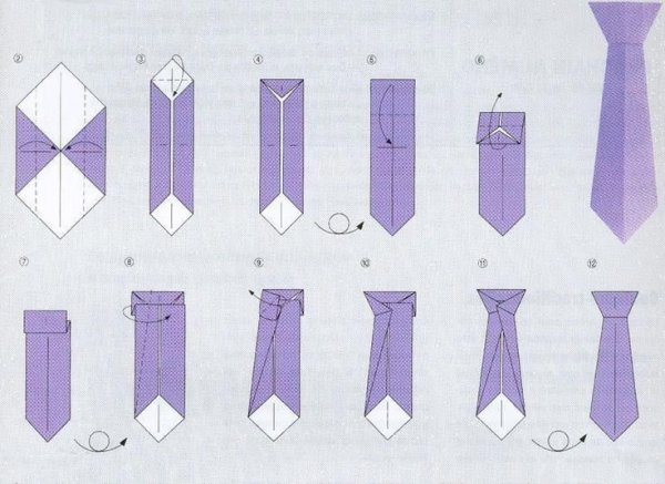 Оригами галстук из бумаги для детей