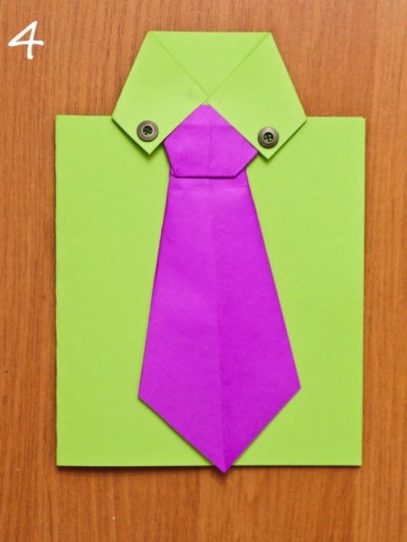 Рубашка из бумаги с галстуком открытка