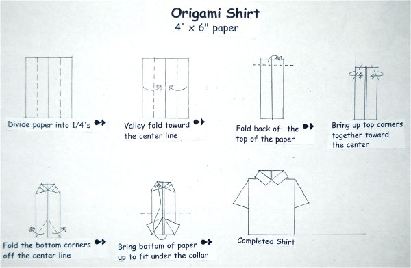 Рубашка оригами схема для детей