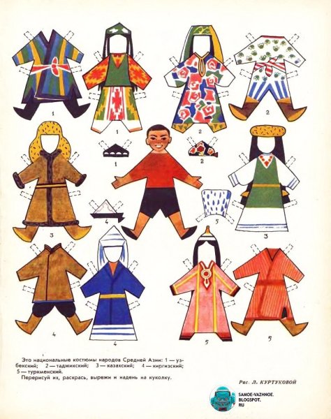 Куколки вырезные в национальных костюмах народов России