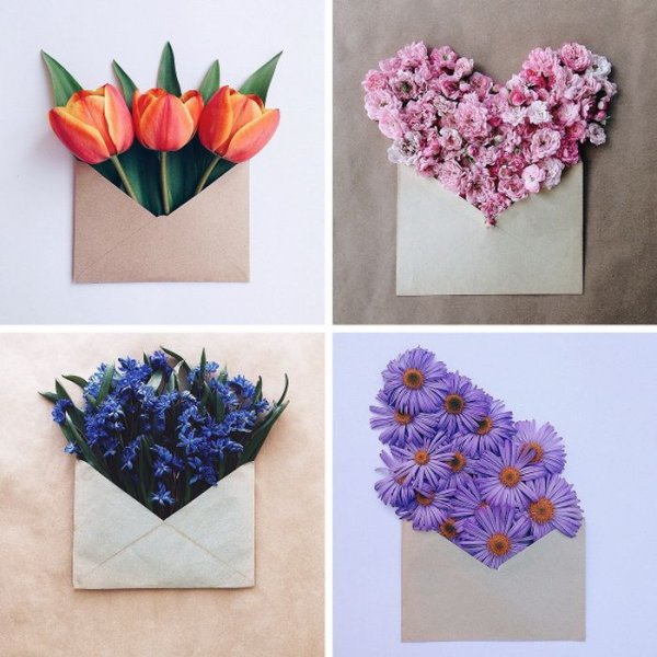 Цветы из бумаги для открытки