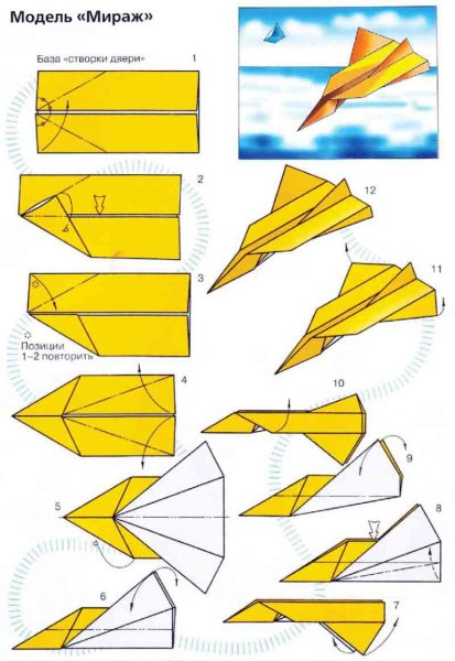 Самолёт оригами из бумаги пошаговая инструкция истребитель