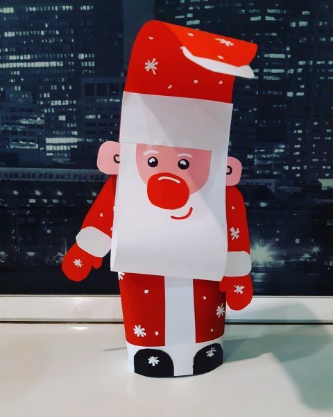Дед Мороз игрушка из бумаги