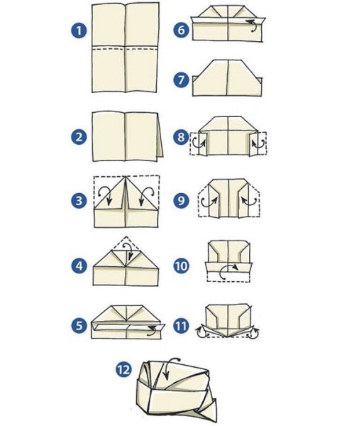 Оригами из бумаги фуражка схема