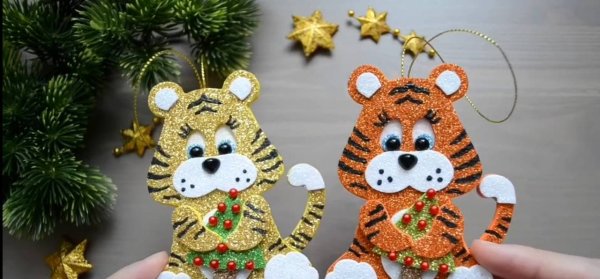 Новогодняя поделка в детский сад символ года тигр