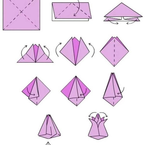 Тюльпан оригами пошаговая инструкция