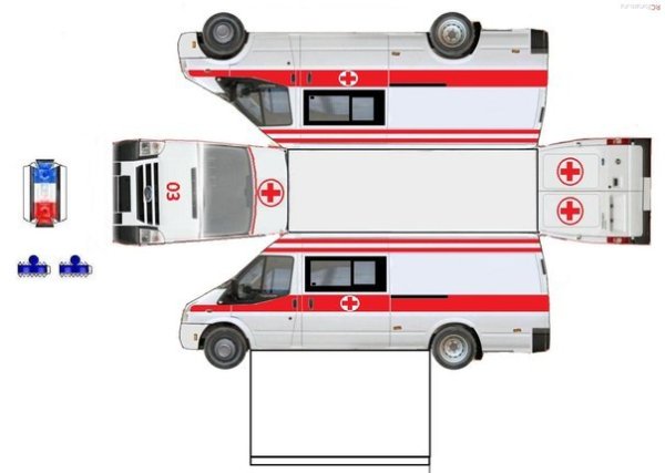 Бумажная машина скорой помощи