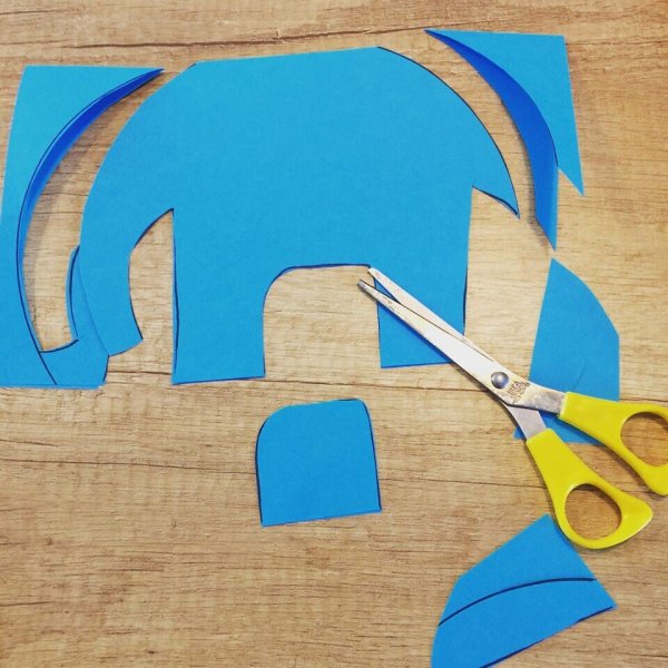 Поделки слон из цветной бумаги