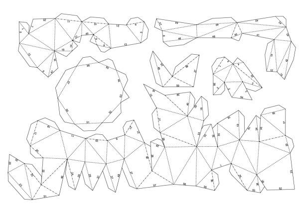Паперкрафт схемы животных 3д развертка