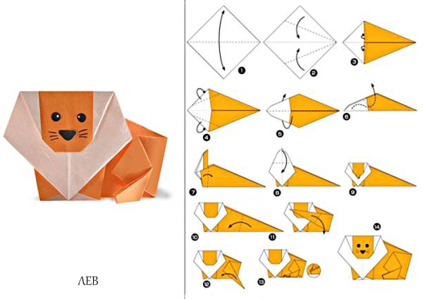Оригами простые схемы для детей начинающих из бумаги