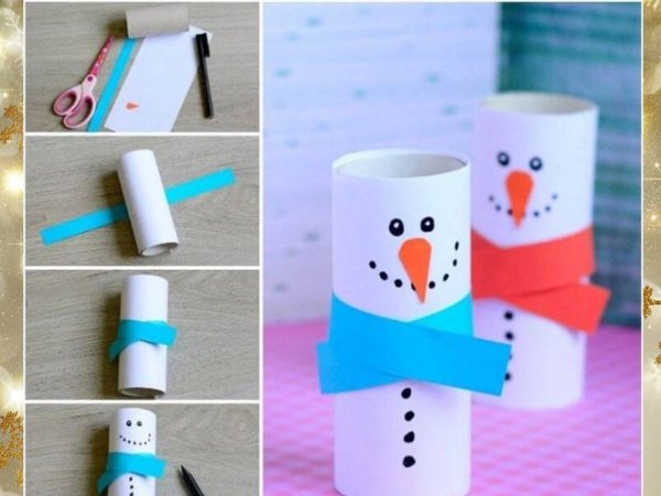 Поделки снеговика из цветной бумаги