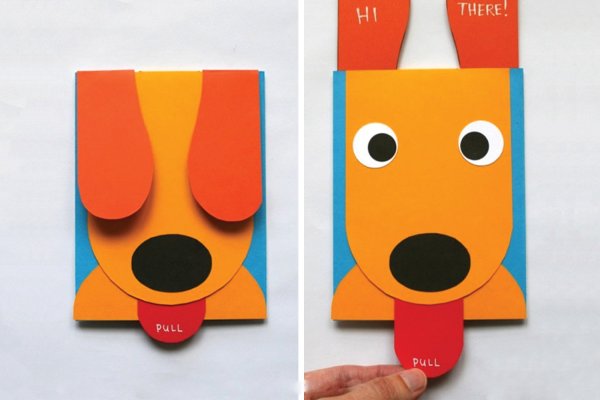 Собака из цветной бумаги для детей