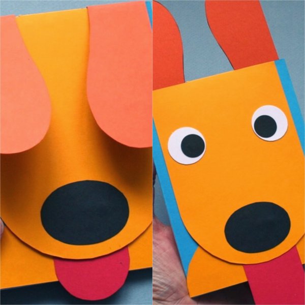 Поделки собачка из цветной бумаги