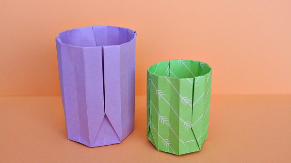 Оригами ваза для цветов